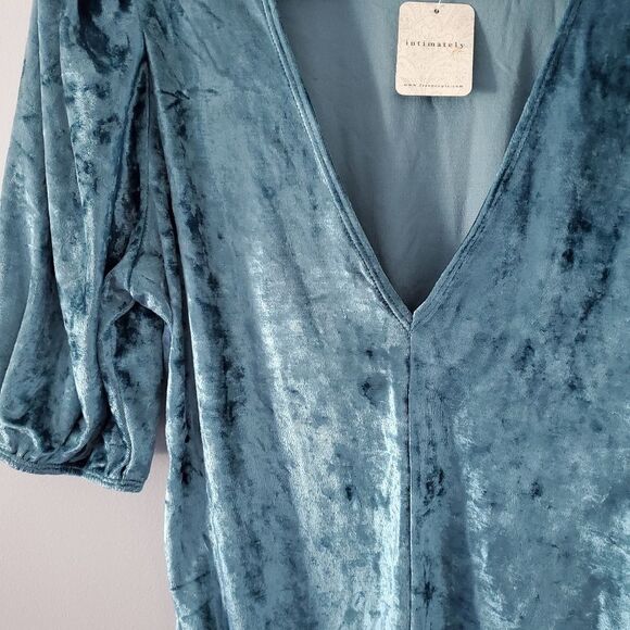 Free People Don't You Wish Bodysuit Deep Teal Size M - Picture 4 of 5